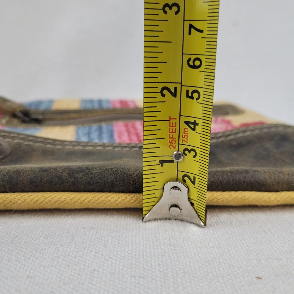 Myra Bag Midsummer Pouch‎ Woven Rug Leather Wristlet Yellow Multi Small